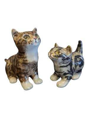 Lot 81 - TWO LATE 20TH CENTURY WINSTANLEY POTTERY CAT SCULPTURES