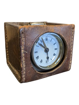 Lot 343 - EARLY 20TH CENTURY FRENCH WHITE METAL CARRIAGE CLOCK