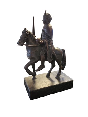 Lot 365 - REPRODUCTION BRONZE CAROLINGIAN STATUETTE OF CHARLEMAGNE