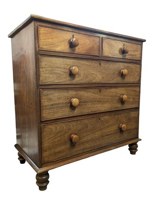 Lot 687 - VICTORIAN 19TH CENTURY MAHOGANY CHEST OF DRAWERS