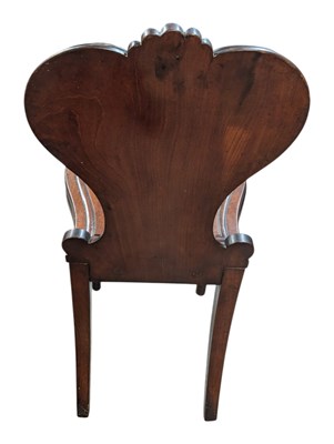 Lot 682 - PAIR OF 19TH CENTURY VICTORIAN MAHOGANY SHIELD BACK HALL CHAIRS