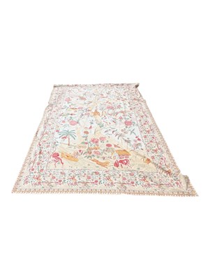 Lot 680 - LARGE INDIAN SILK & NEEDLEPOINT WALL HANGING