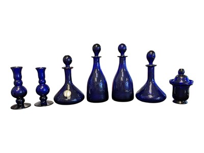 Lot 89 - COLLECTION 20TH CENTURY BRISTOL BLUE GLASS