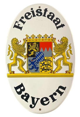 Lot 411 - FREISTATT BAYERN - 1980S GERMAN ENAMEL SIGN