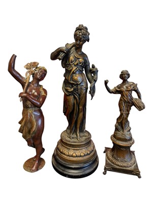Lot 351 - THREE 20TH CENTURY CLASSICAL SPELTER FIGURES