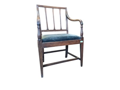 Lot 705 - 19TH CENTURY REGENCY MAHOGANY CARVER ARMCHAIR