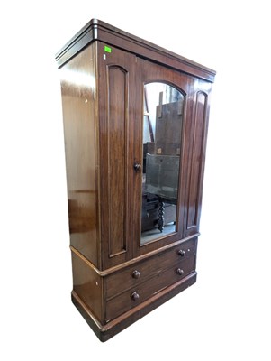 Lot 700 - VICTORIAN 19TH CENTURY MAHOGANY SINGLE WARDROBE ARMOIRE