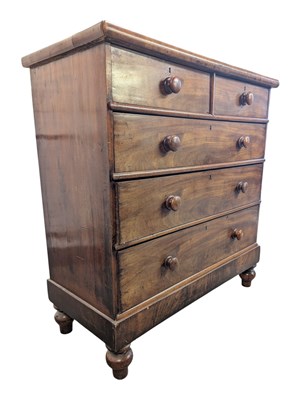 Lot 696 - VICTORIAN 19TH CENTURY MAHOGANY CHEST OF DRAWERS