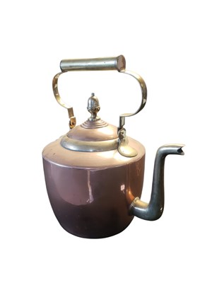 Lot 370 - LARGE 20TH CENTURY COPPER & BRASS KETTLE