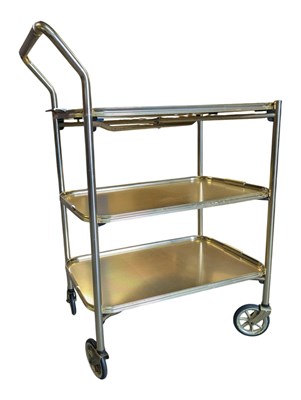 Lot 656 - WOODMET, BRITISH - VINTAGE MID 20TH CENTURY THREE TIER SERVING TROLLEY