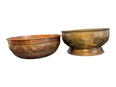 Lot 399 - TWO 20TH CENTURY PERSIAN HAMMERED BOWLS