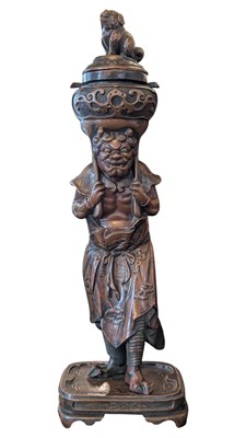 Lot 450 - REPRODUCTION CAST CLAD BRONZE JAPANESE ONI STATUE