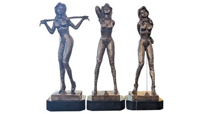 Lot 395 - J MAVCHI, THREE LATE 20TH CENTURY NUDE EROTIC FIGURINES