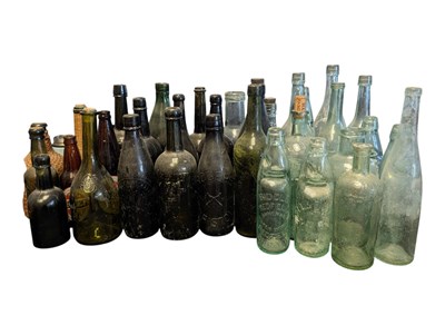 Lot 108 - 19TH & 20TH CENTURY VINTAGE GLASS BOTTLES INCL. ADVERTISING EXAMPLES