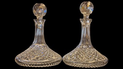 Lot 1 - WATERFORD, IRELAND - PAIR OF LISMORE PATTERN WINE DECANTERS
