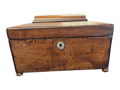 Lot 477 - 19TH CENTURY VICTORIAN ROSEWOOD SARCOPHAGUS TEA CADDY