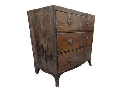 Lot 679 - GEORGE III 19TH CENTURY MAHOGANY CHEST OF DRAWERS