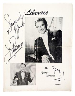 Lot 142 - MUSIC - LIBERACE (D.1987) - EARLY SIGNED PROGRAMME
