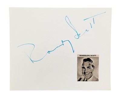 Lot 168 - HOLLYWOOD - RANDOLPH SCOTT (D.1987) - AUTOGRAPH