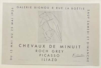 Lot 115 - AFTER PABLO PICASSO - CHEVAUX DE MINUIT HORSE 1956 - 1971 HAND TIPPED PRINT