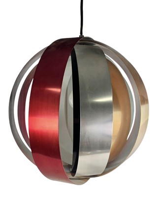 Lot 254 - CONTINENTAL RETRO MID-CENTURY CIRCA 1970S CHROME METAL RISE & FALL SPHERICAL LIGHT