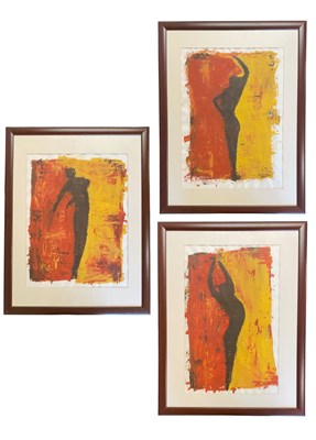Lot 99 - OLE' (SPANISH) - THREE UNTITLED DANCERS, 2000 - ACRYLIC ON PAPER