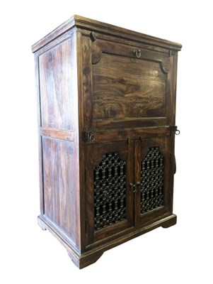 Lot 915 - WILLIAM SHEPPEE, BRITISH - CONTEMPORARY INDIAN HARDWOOD BUREAU CABINET