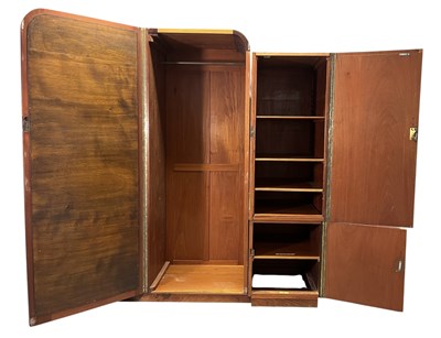 Lot 180 - EARLY 20TH CENTURY ART DECO DESIGNER WALNUT COMPACTUM WARDROBE