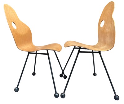 Lot 320 - TOMMY ROBERTSON & PAUL JONES - PRACTICAL STYLING - PAIR OF 80S PALETTE CHAIRS