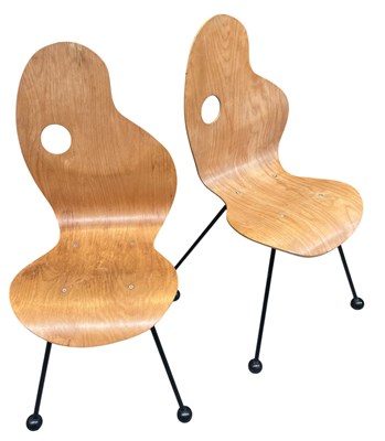 Lot 320 - TOMMY ROBERTSON & PAUL JONES - PRACTICAL STYLING - PAIR OF 80S PALETTE CHAIRS