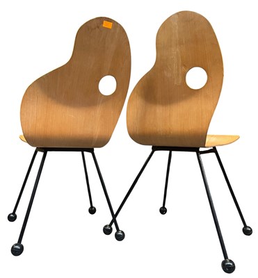 Lot 320 - TOMMY ROBERTSON & PAUL JONES - PRACTICAL STYLING - PAIR OF 80S PALETTE CHAIRS