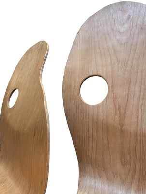 Lot 320 - TOMMY ROBERTSON & PAUL JONES - PRACTICAL STYLING - PAIR OF 80S PALETTE CHAIRS