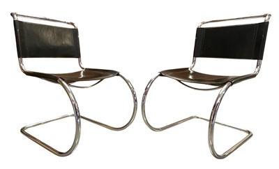 Lot 360 - AFTER LUDWIG MIES VAN DER ROHE FOR KNOLL - PAIR MR10 CANTILEVER CHAIRS