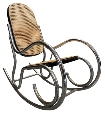 Lot 440 - AFTER MARCEL BREUER - 20TH CENTURY CHROME FRAMED ROCKING CHAIR