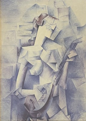 Lot 94 - AFTER PABLO PICASSO - GIRL WITH MANDOLIN - PRINT ON BOARD AFTER ORIGINAL