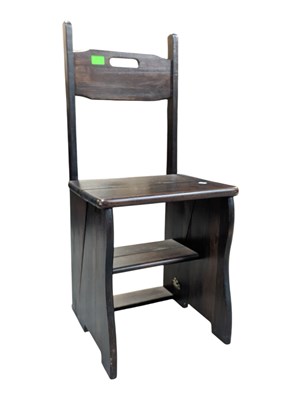 Lot 912 - CONTEMPORARY HARDWOOD LIBRARY STEPS