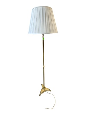 Lot 837 - VICTORIAN REVIVAL BRASS STANDARD LAMP