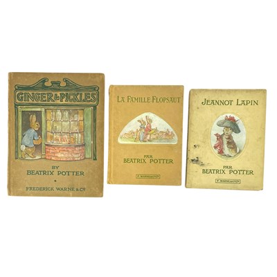 Lot 155 - POTTER, BEATRIX - 1909 GINGER & PICKLES, 1ST EDITION, WITH JEANNOT LAPIN & LA FAMILLE FLOPSAUT