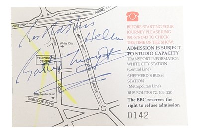 Lot 9 - ONLY FOOLS & HORSES - ORIGINAL SIGNED STUDIO AUDIENCE TICKET