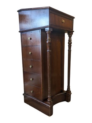 Lot 952 - EDWARDIAN REVIVAL MAHOGANY DAVENPORT