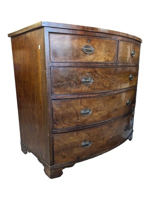 Lot 959 - GEORGE III 19TH CENTURY BOW FRONT CHEST OF DRAWERS