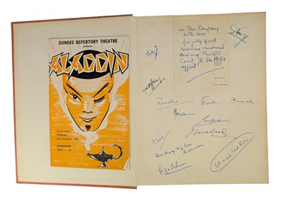 Lot 102 - THEATRE PROGRAMME - 1952 PRODUCTION OF ALADDIN, SIGNED BY THE CAST - INSIDE "BARON AT THE BALLET"