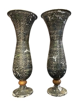 Lot 86 - PAIR OF MID CENTURY FLOOR-STANDING TRUMPET URNS
