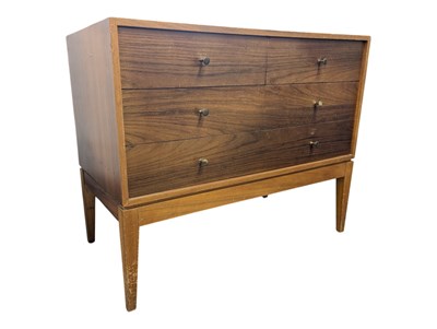 Lot 573 - PETER HAYWARD FOR UNIFLEX FURNITURE - WALNUT CHEST OF DRAWERS