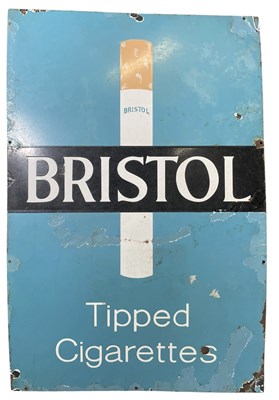 Lot 2 - BRISTOL TIPPED CIGARETTES - VINTAGE MID CENTURY ENAMEL SIGN