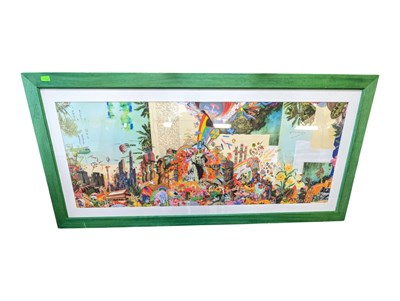 Lot 576 - MAX MALONE - LARGE CONTEMPORARY COLLAGE PSYCHEDELIC PRINT