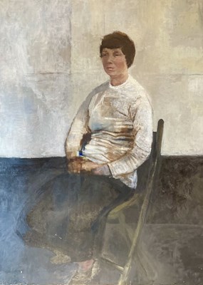 Lot 75 - BERNARD MYERS (1925-2007) - MISS PAMELA FIELDS, 1955-6 - OIL ON CANVAS