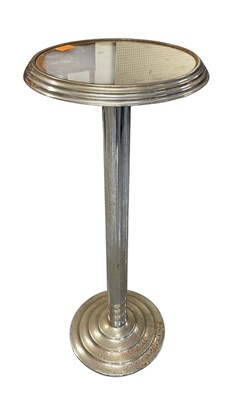 Lot 539 - ART DECO EARLY 20TH CENTURY MIRROR & CHROME COCKTAIL SIDE TABLE STAND