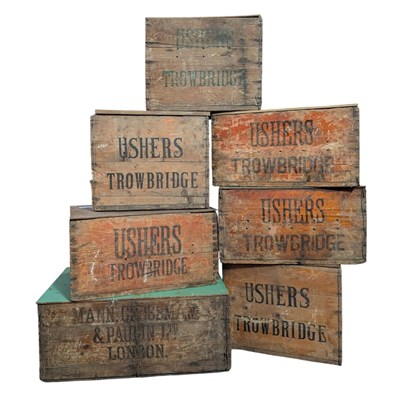 Lot 91 - USHERS OF TROWBRIDGE - SELECTION OF VINTAGE SHIPPING CRATES