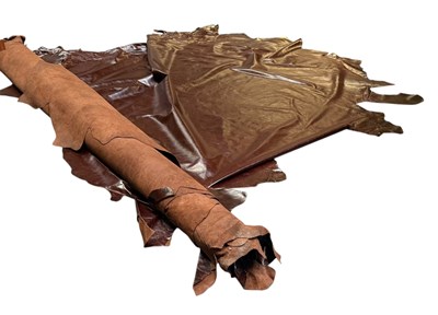 Lot 456 - SELECTION OF FIVE LARGE COWHIDE LEATHERS